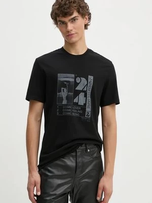 ZADIG&VOLTAIRE t-shirt bawełniany męski kolor czarny z nadrukiem JMTS00657