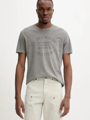 ZADIG&VOLTAIRE t-shirt bawełniany męski kolor szary z nadrukiem JMTS01721