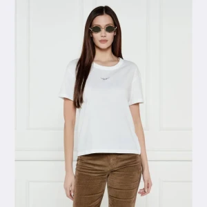Zadig&Voltaire T-shirt MARTA WINGS STRASS | Regular Fit | z dodatkiem lnu