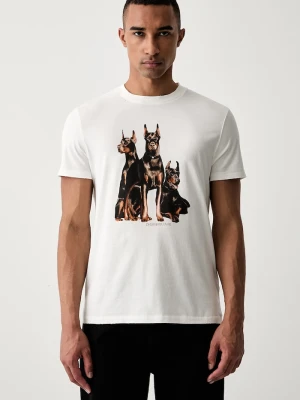 Zadig&Voltaire T-shirt męski bawełniany JIMMY beżowy