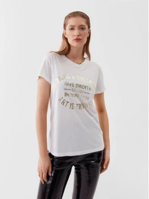 Zadig&Voltaire T-Shirt Walk Blason Foil JWTS01536 Biały Regular Fit