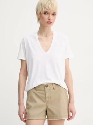 ZADIG&VOLTAIRE t-shirt z domieszką lnu damski kolor beżowy JWTS02726
