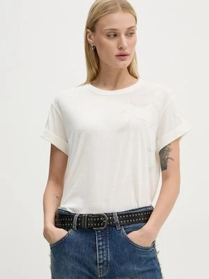 ZADIG&VOLTAIRE t-shirt z domieszką lnu kolor biały JWTS01663