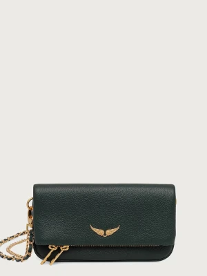 Zadig&Voltaire torebka crossbody damska skórzana ROCK NANO GRAINED LEATHER zielony