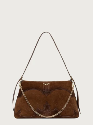 Zadig&Voltaire torebka crossbody damska zamszowa JIM brązowy