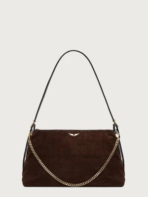 Zadig&Voltaire torebka crossbody damska zamszowa JIM brązowy