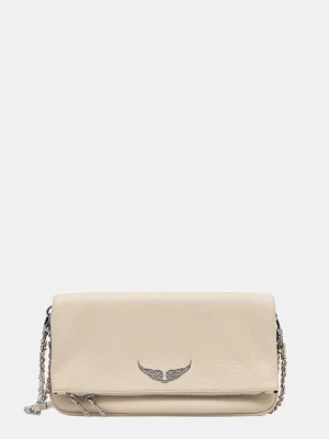 Zadig&Voltaire torebka damska skórzana ROCK GRAINED LEATHER beżowy