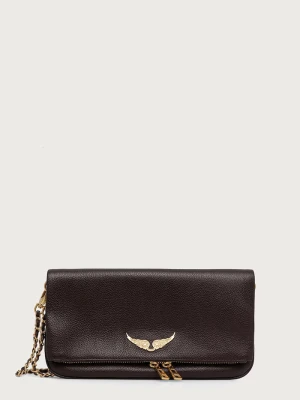 Zadig&Voltaire torebka damska skórzana ROCK GRAINED LEATHER brązowy