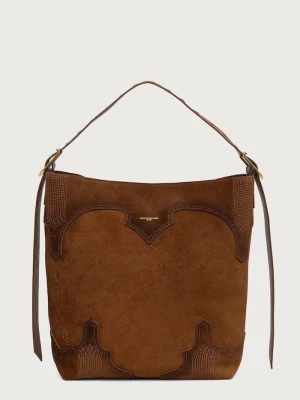 Zadig&Voltaire torebka shopper damska zamszowa JANE brązowy