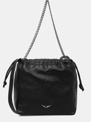 ZADIG&VOLTAIRE torebka skórzana kolor czarny LWBA04016