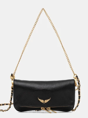 ZADIG&VOLTAIRE torebka skórzana ROCK NANO GRAINED LEATHER czarny