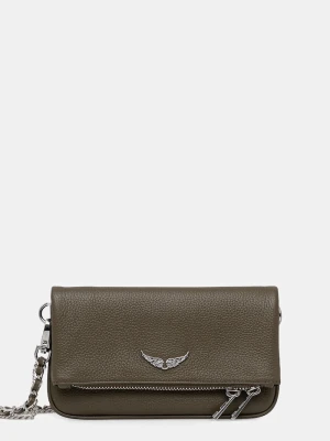 Zadig&Voltaire torebka crossbody damska skórzana ROCK NANO GRAINED LEATHER zielony