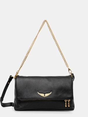 ZADIG&VOLTAIRE torebka skórzana ROCKY II GRAINED LEATHER czarny