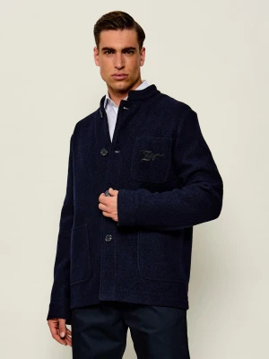 Zadig&Voltaire Wełniana kurtka Venezia | Relaxed fit granatowy