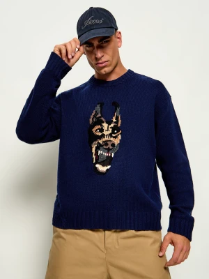 Zadig&Voltaire Wełniany sweter Swonny We Doberman | Regular Fit granatowy