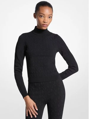 Żakardowa bluzka z półgolfem z logo MICHAEL Michael Kors