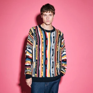 Żakardowy sweter typu coogi kolorowy House