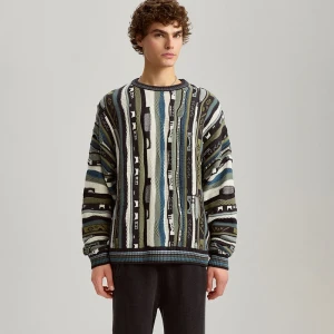 Żakardowy sweter typu coogi z obniżoną linią ramion House