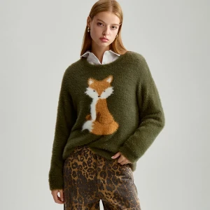 Żakardowy sweter z motywem liska House