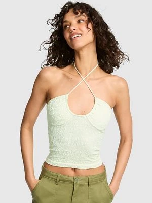 Żakardowy top halter Victoria's Secret