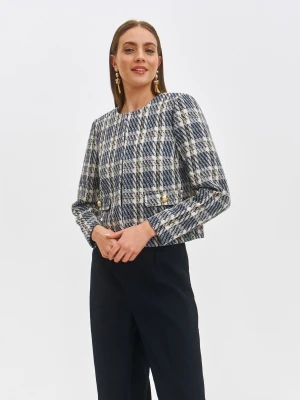 żakiet damski granatowy - SZK0722GR żakiet - TOP SECRET - Odzieżowy sklep internetowy TOP SECRET