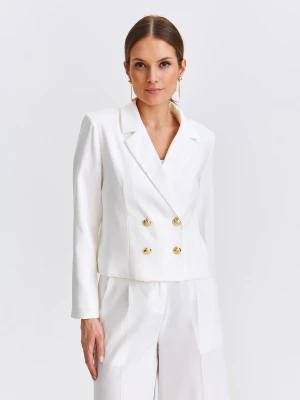 żakiet damski kremowy - SZK0731BI żakiet - TOP SECRET - Odzieżowy sklep internetowy TOP SECRET