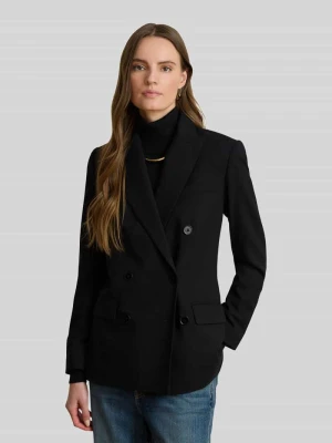 Żakiet długi o kroju regular fit z wełny z poduszkami na ramionach Lauren Ralph Lauren Czarny