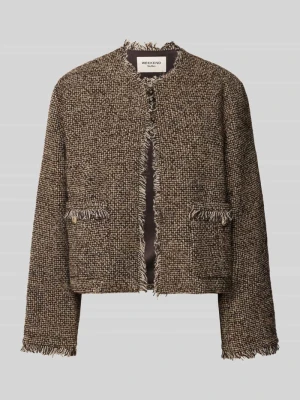 żakiet krótki o kroju regular fit z mieszanki wełny model 'VENTO' Weekend Max Mara Średniobrązowy