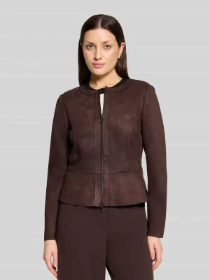 żakiet krótki o kroju regular fit w imitacji skóry model 'NOS JULI' Betty Barclay Ciemnobrązowy
