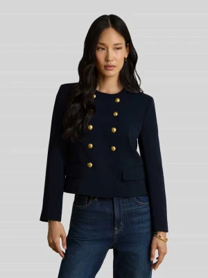 Żakiet krótki o kroju regular fit z ozdobnymi guzikami Lauren Ralph Lauren Granatowy