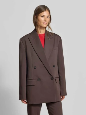 Żakiet o kroju oversized z dodatkiem wiskozy MYON Czekoladowy