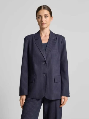 żakiet o kroju regular fit z dodatkiem wiskozy model 'Ryan' Lollys Laundry Granatowy