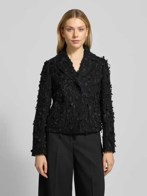 Żakiet o kroju regular fit z fakturowanym wzorem i cekinami LUISA CERANO