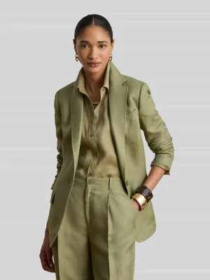 Żakiet o kroju regular fit z mieszanki lnu Lauren Ralph Lauren