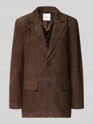Żakiet o kroju regular fit z naturalnej skóry koziej welurowej model ‘Tara’ My Essential Wardrobe