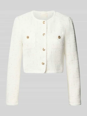 żakiet o kroju slim fit w imitacji bouclé model 'JOLE' Guess Biały