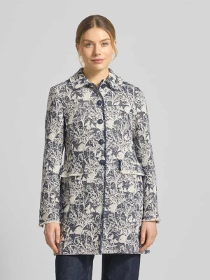 Żakiet o kroju slim fit we wzór na całej powierzchni z kieszeniami z patką WHITE LABEL