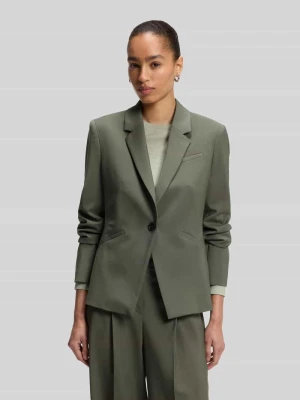 żakiet o kroju slim fit z czystej żywej wełny model 'JIAH' Boss Oliwkowy