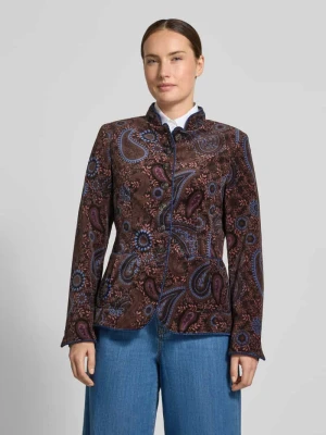 żakiet o kroju slim fit z dodatkiem wiskozy i stójką White Label Ciemnobrązowy