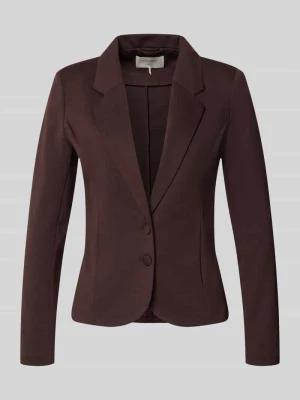 żakiet o kroju slim fit z dodatkiem wiskozy model 'NANNI' Freequent Ciemnobrązowy