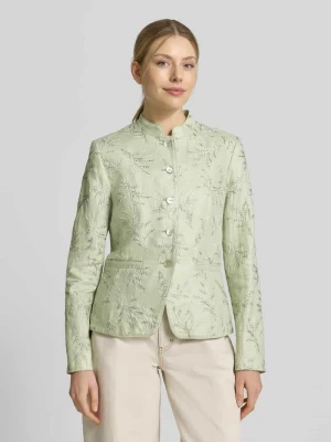 Żakiet o kroju slim fit z haftami i stójką WHITE LABEL