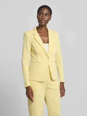 Żakiet o kroju slim fit z kieszeniami z wypustkami model 'KATE PIQUE' Ichi Pastelowy żółty