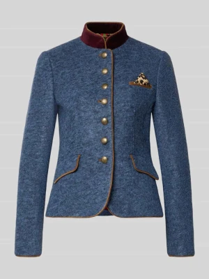 Żakiet o kroju slim fit z mieszanki wełny z kieszeniami z patką WHITE LABEL