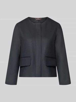 żakiet o kroju slim fit z ukrytym zamkiem błyskawicznym i kieszeniami z patką Windsor Czarny