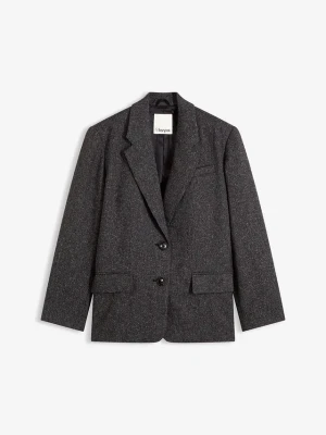 Żakiet oversize z wysokogatunkowej mieszanki wiskozy BonPrix szary