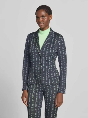 żakiet w kroju slim fit z detalem z logo Marc Cain