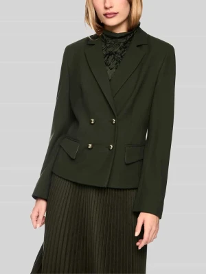 żakiet w kroju slim fit z kołnierzem z połami i kieszeniami z patką Marc Cain Khaki