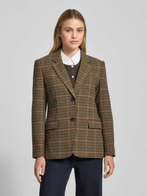 Żakiet wełniany z kołnierzem z połami model ‘HOUNDSTOOTH’ Gant Camel