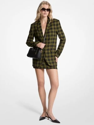 Żakiet z elastycznej wełny z nadrukiem w kratę MICHAEL Michael Kors