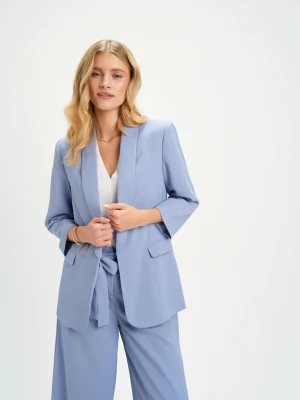 Żakiet z szalowym kołnierzem błękit Top Secret